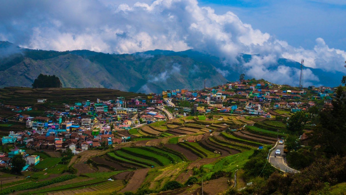 Hillside homes in Kodaikanal, Tamil Nadu